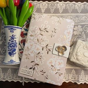 BADGLEY MISCHKA NWT Floral Notebook Journal with gold flower Jewel